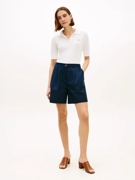 Tommy Hilfiger   POINTELLE S/S POLO SWEATER Kadın Beyaz Polo - WW0WW49362 ürün görseli 1