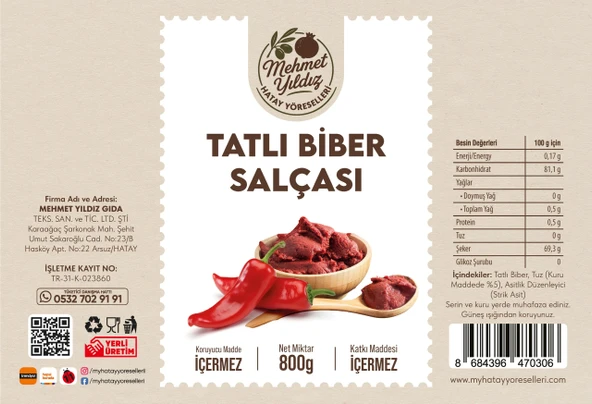 Tatlı Biber Salçası 800g - Resim 2