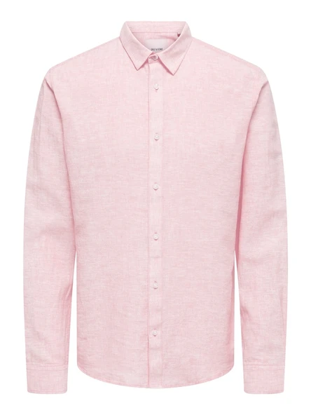 Only & Sons   ONSCAIDEN LIFE LS SOLID LINEN BLEND NOOS Erkek Kırmızı Gömlek - 22012321 ürün görseli 1