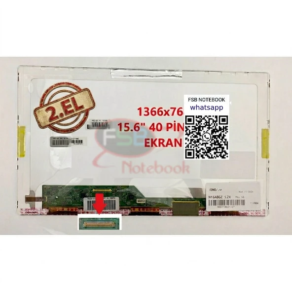 Samsung NP-P530 Notebook Lcd Ekran 15.6 1366X768 40 PİN  2.EL ürün görseli 1