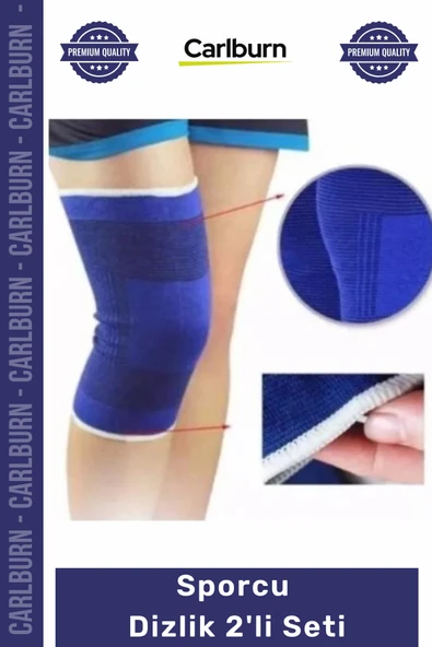 #Dizlik Ortopedik Kompresyon Destekleyici Koruyucu Esnek Rehabilitasyon Örme Sporcu Dizlik 2'li Set ürün görseli 1