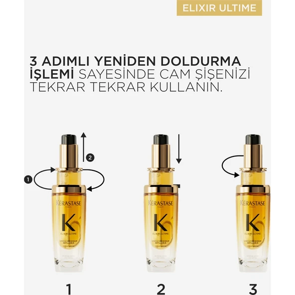 Elixir Ultime Saç Bakım Yağı Refill 75 ml - Resim 3