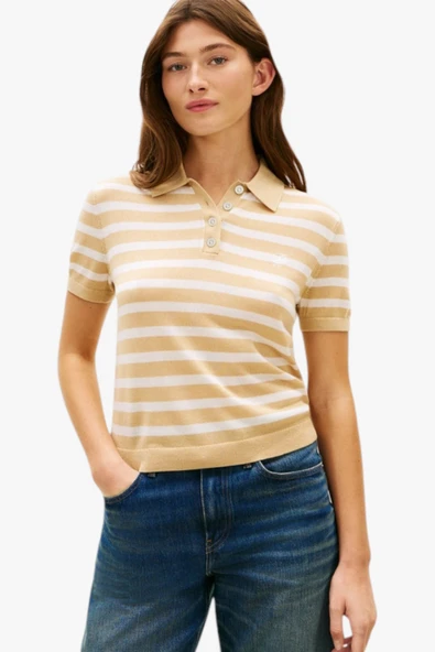 Tommy Hilfiger   LIGHT LAYERING S/S POLO SWEATER Kadın Beyaz Polo - WW0WW48503 ürün görseli 1