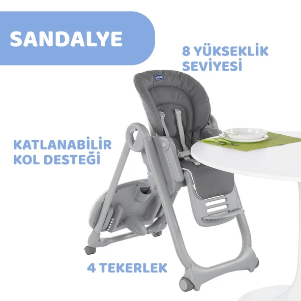 Mama Sandalyesi Dark Grey - Resim 3