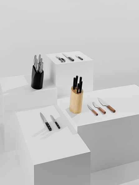 Berghoff Dina Frame 8 Parça Bloklu Bıçak Seti - Resim 8