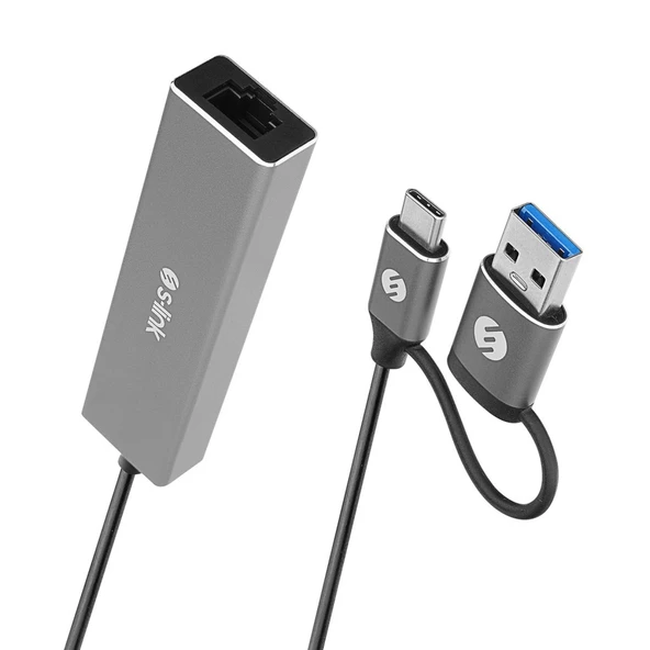 S-link SW-U332 Type-C - USB3.0 1000Mbps 3 Port Usb Gigabit Ethernet Adaptör ürün görseli 1