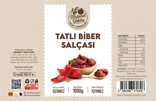 Tatlı Biber Salçası 1 kg Pet - Resim 2