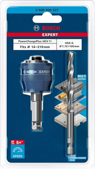 Bosch 2X Expert Power Change Plus Delik Açma Testeresi Sistem Adaptörleri Ve Delme Uçları (, Ø 7,15 ürün görseli 1