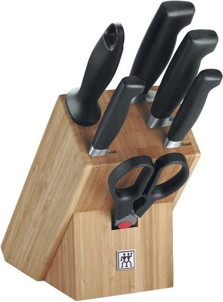 Zwilling Four Star Blok Bıçak Seti, Paslanmaz Çelik, Manyetik Bıçak Bloklu, Gümüş ürün görseli 1
