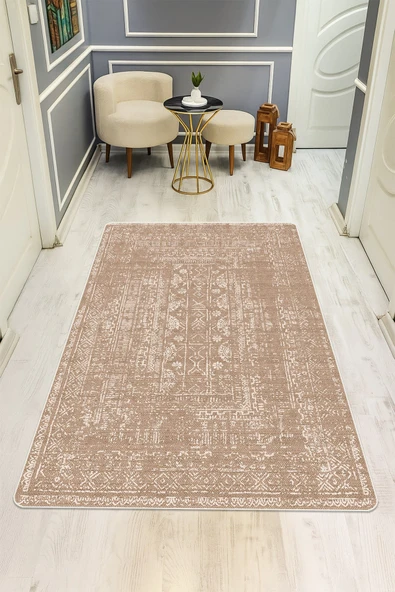 Vintage Desenli Dijital Baskı Kaymaz Taban Halı H0885 RENKLİ 80 X 200 ürün görseli 1