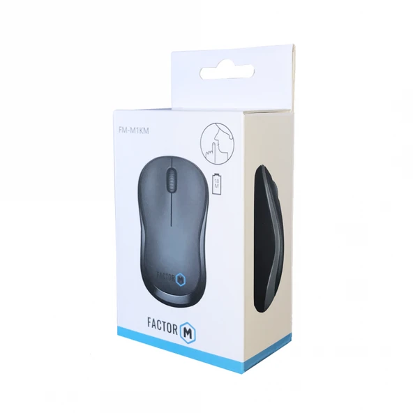 Factor M M1 Süper Sessiz Kompact Kablosuz Mouse Siyah - Resim 5