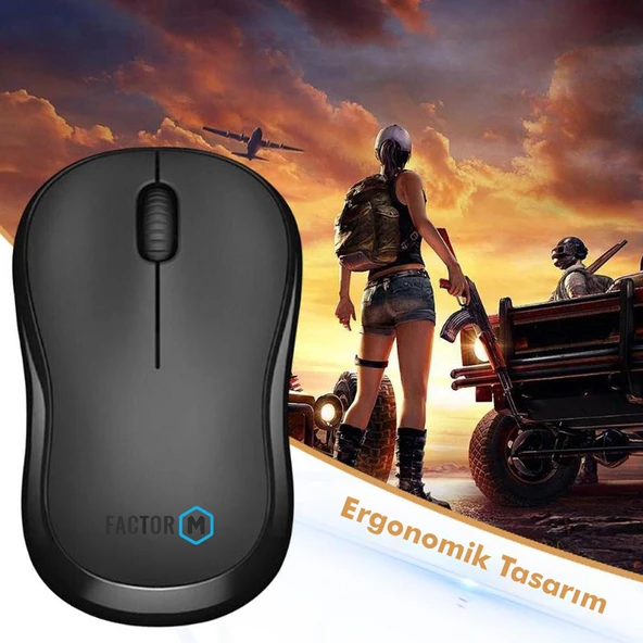 Factor M M1 Süper Sessiz Kompact Kablosuz Mouse Siyah - Resim 8