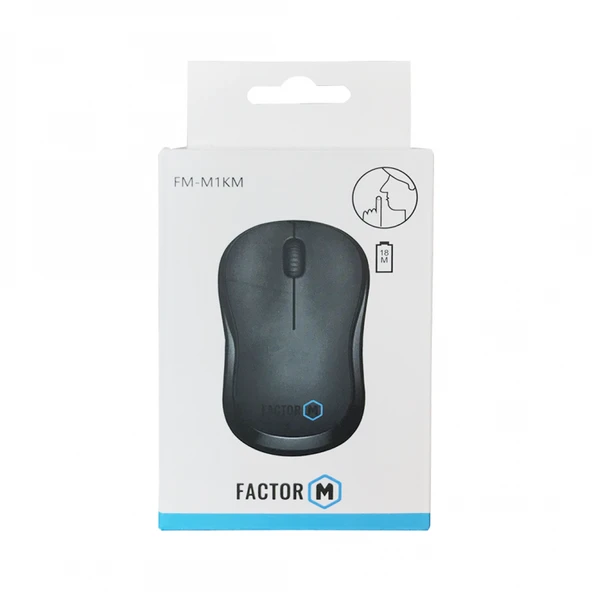 Factor M M1 Süper Sessiz Kompact Kablosuz Mouse Siyah - Resim 4