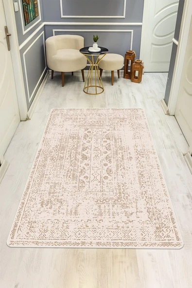 Vintage Desenli Dijital Baskı Kaymaz Taban Halı H0884 RENKLİ 180 X 280 ürün görseli 1