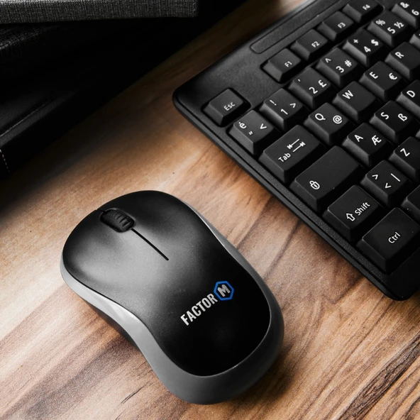 Factor M M1 Süper Sessiz Kompact Kablosuz Mouse Siyah - Resim 3