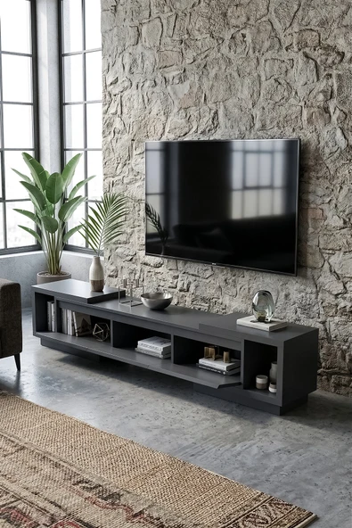 Vista Ayarlanabilir TV Ünitesi 160-270 cm - Uzayabilen TV Sehpası Antrasit ürün görseli 1
