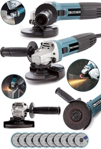Steiner Alman 2600 Watt Profesyonel 125 Mm Avuç İçi Spiral Taşlama Makinesi + 10 Disk ürün görseli 1