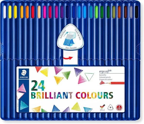 Staedtler 157 Sb24 13 Ergosoft Üçgen Kuru Boya 24'Lü ürün görseli 1