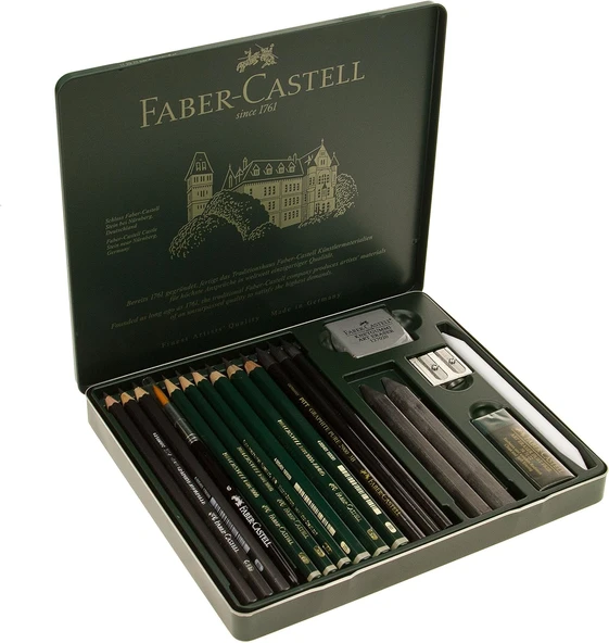 Faber-Castell Pitt Grafit Sanat Seti, Siyah, 19 Parça, Kömür Kalem Ve Aksesuarlarla, Gölgelendirme V ürün görseli 1
