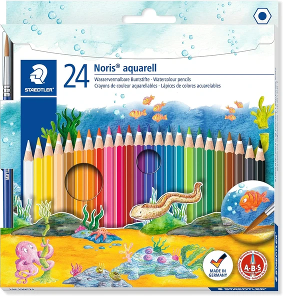 Staedtler 144 10Nc24 Noris Clup Aquarell Kuruboya 24'Lü Fırça Hediyeli ürün görseli 1