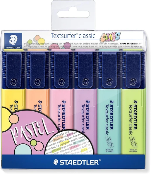 Staedtler 364 Cwp6 Textsurfer Classic Pastel Fosforlu Kalem 6'Lı Blister ürün görseli 1