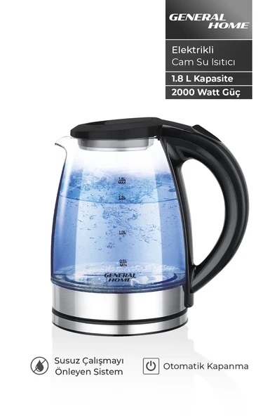 General Home GH-3300 2000 W 1.8 lt Cam Kettle ürün görseli 1