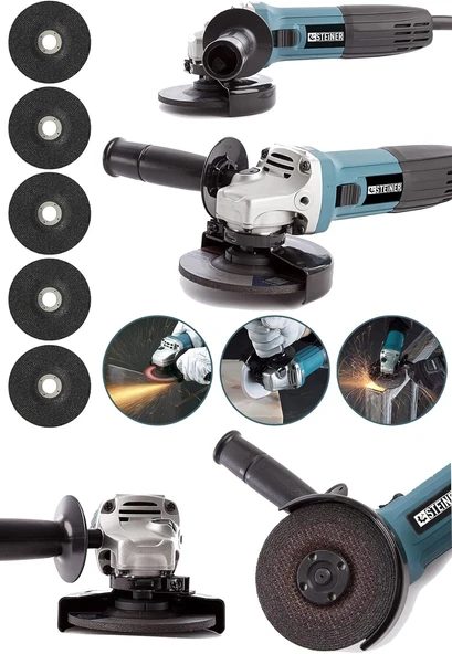 Steiner Alman 3000 W Profesyonel Sjs Metal Şanzuman Avuç İçi Taşlama Makinası 125 Mm + 5 Adet Taş ürün görseli 1