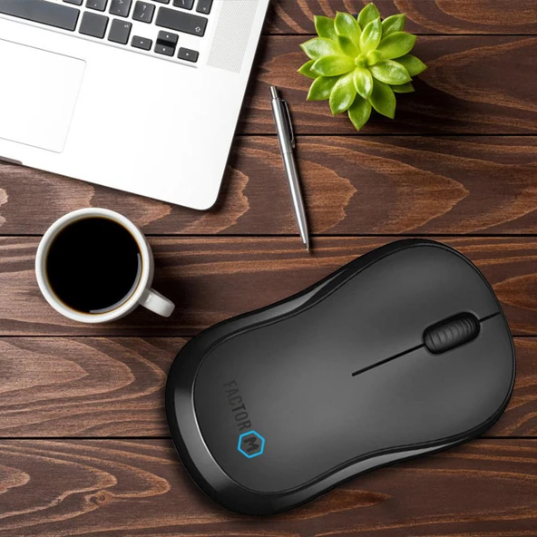Factor M M1 Süper Sessiz Kompact Kablosuz Mouse Siyah - Resim 9