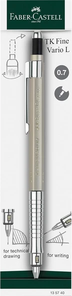 Faber-Castell Vario Lüx Versatil Kalem, 0.7 Mm Uç, Sertlik Ayarlı Metal Uç, Silgili, Ergonomik Tutuş ürün görseli 1