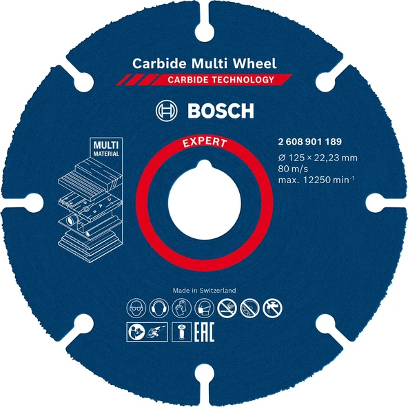 Bosch 1X Expert Carbide Multi Wheel Kesici Diskler (Sert Ahşap, Çivili Ahşap, Plastik, Alçıpan Panel ürün görseli 1