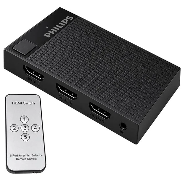 Philips SWV9023D/93 5-Giriş 1-Çıkış 4K HDMI Switch (Seçici) ürün görseli 1
