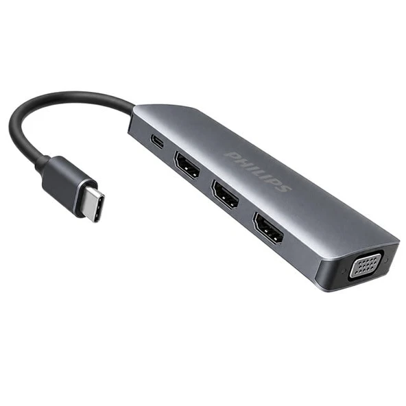 Philips SWR1602S/93 USB-C 8'İ 1 Arada 8K DP + Dual 4K HDMI + VGA 100W PD Ultra Hub İstasyonu ürün görseli 1