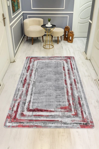 Eskitme Desenli Dijital Baskı Kaymaz Taban Halı H0978 RENKLİ 140 X 200 ürün görseli 1
