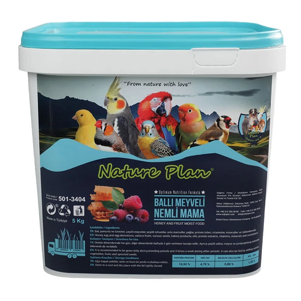 Nature Plan Ballı Meyveli Nemli Kuş Maması 5 Kg skt:02/2028 ürün görseli 1
