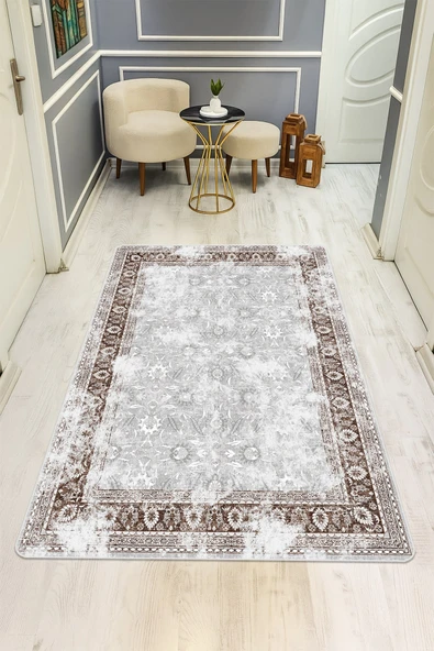 Eskitme Desenli Dijital Baskı Kaymaz Taban Halı H0970 RENKLİ 100 X 300 ürün görseli 1