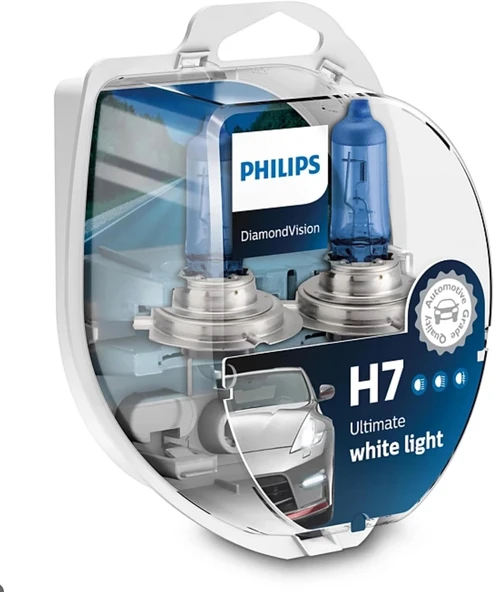 Philips H7 Diamond Vision Ultimate Parlak Beyaz Işık 5000K ürün görseli 1