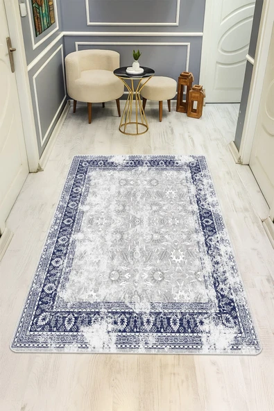 Eskitme Desenli Dijital Baskı Kaymaz Taban Halı H0967 RENKLİ 160 X 230 ürün görseli 1