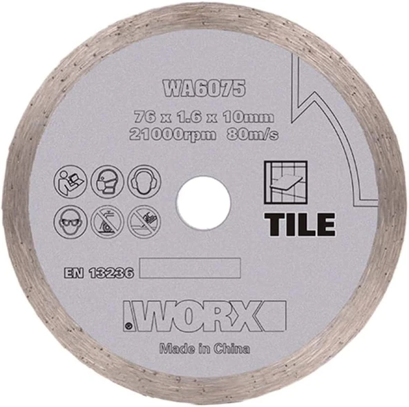 Worx Wa6075 Wx801 İçin 76X10Mm Fayans, Seramik, Mermer Elmas Kesme Diski ürün görseli 1