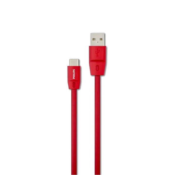 Philips 5A 100W UsbA to Type-C 1.8 Metre Hızlı Şarj ve Data Kablosu Kırmızı 2023KR5A2529C ürün görseli 1