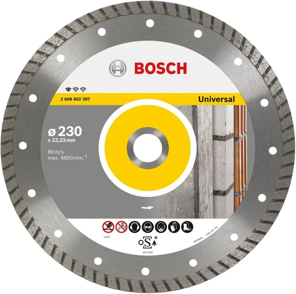 Bosch, Standard Seri Genel Yapı Malzemeleri Için Turbo Segmanlı Elmas Kesme Diski, Bosch - 260860239 ürün görseli 1