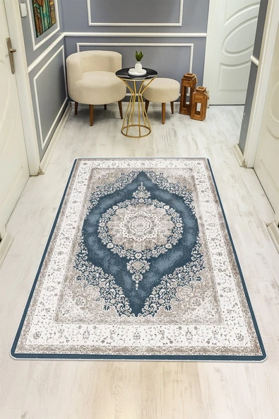 Klasik Desenli Dijital Baskı Kaymaz Taban Halı H0995 RENKLİ 100 X 300 ürün görseli 1