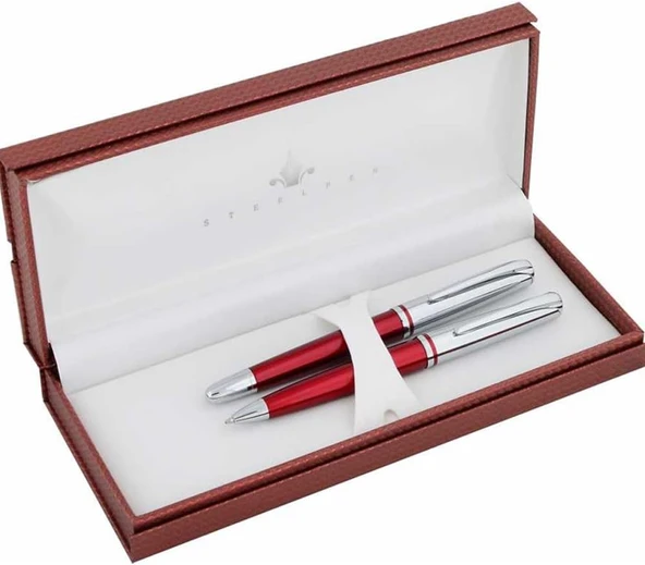 Steelpen Saturn Serisi 2353 Bordo Dolma Kalem+Tükenmez Kalem ürün görseli 1