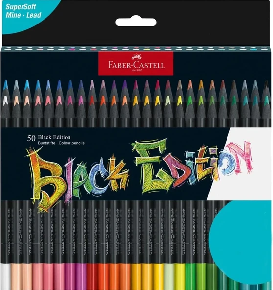 Faber-Castell 116450 - Renkli Kalemler Blackwood, Black Edition, 50'Li Kutu, Parlak Renkler, Yumuşak ürün görseli 1
