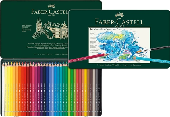 Faber-Castell Albrecht Dürer Sulu Boya Kalemi, 36 Renk, Suda Çözünebilir, Canlı Pigment, Yüksek Daya ürün görseli 1