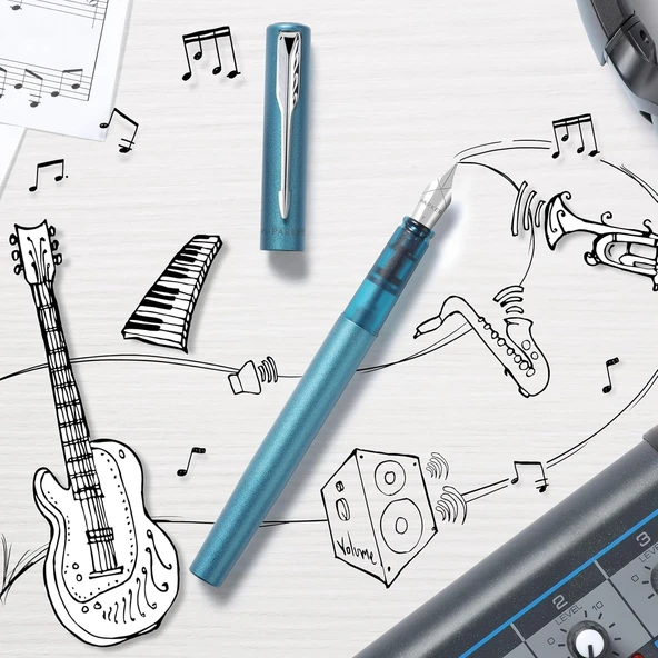 Parker Dolma Kalem Vector Xl Matte Teal M Blue - Resim 7