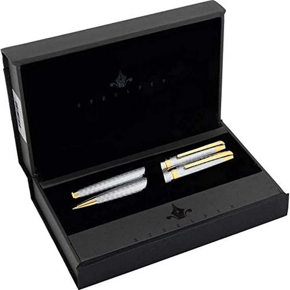 Steelpen Carens Serisi 269 Parlak Krom Gold Dolma Kalem+Tükenmez Kalem ürün görseli 1