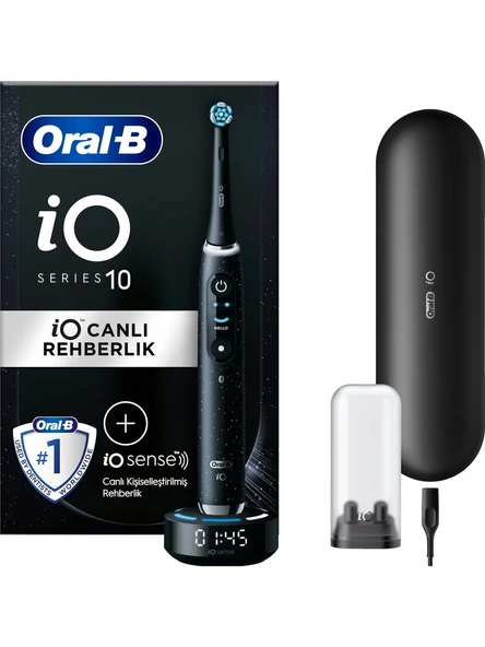 Oral-B iO Sense ile iO - 10 Siyah Elektrikli/Şarjlı Diş Fırçası ürün görseli 1