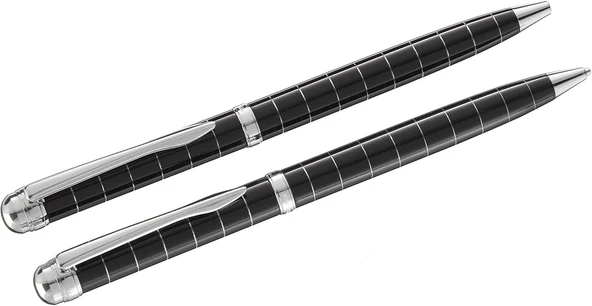 Steelpen Capital Serisi 283 Siyah Çizgili Tükenmez Kalem+Versatil Kalem ürün görseli 1