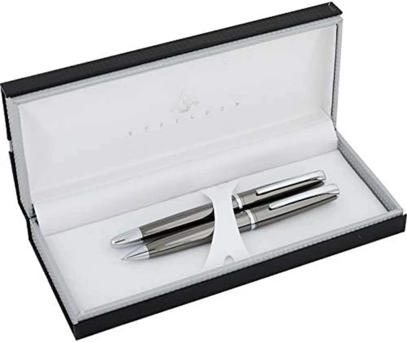 Steelpen Saturn Serisi 2358 Titanium Dolma Kalem+Tükenmez Kalem ürün görseli 1