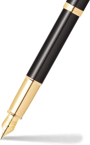 Sheaffer 93220 Sheaffer 100 Dolma Kalem, Medium Uç Siyah Altın - Resim 2